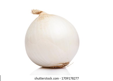 Large head of white onion. Healthy eating and vegetarianism. Virus protection an epidemic. Isolated on a white background.