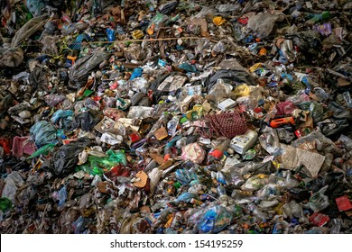 Large Heap Of Garbage Inside A Processing Plant