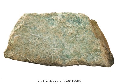 large heavy piece of stone on a white background