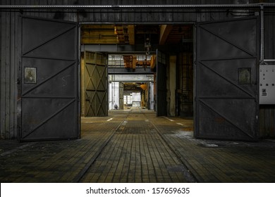 Large Industrial Door In A Factory