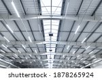 large industrial hall - transport warehouse - modern LED lighting