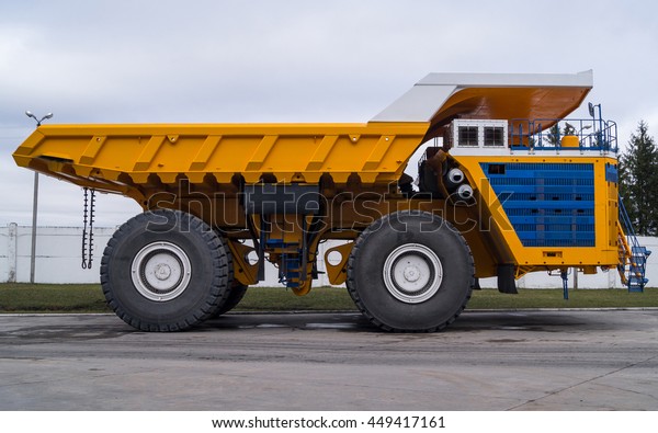 Large Industrial Mining Dump Truck BelAZ
Background. Zodzina, Belarus - March 9, 2016: Haul truck BelAZ
75710 by Belarusian manufacturer
BelAZ.