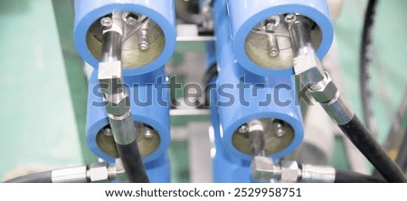 A large industrial set installation of reverse osmosis system and nanofiltration membranes for water treatment