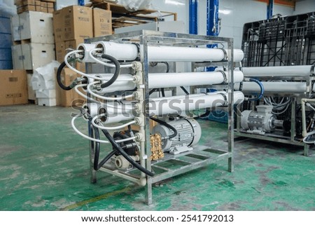 A large industrial set installation of reverse osmosis system and nanofiltration membranes for water treatment
background