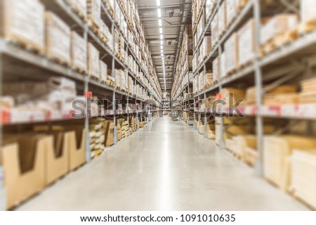 Large Inventory. Warehouse Goods Stock for Logistic shipping banner background.