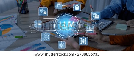 Large Language Model LLM processing data. Represents deep text learning, natural language processing NLP AI tech, transformer architecture, and generative AI deep learning future technology. Corpus