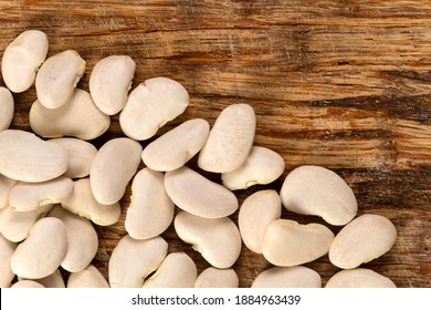 Large lima beans background and texture. Top view.