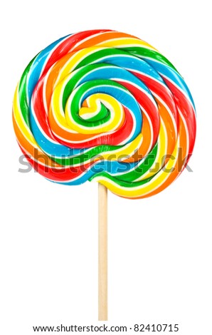 Large lollipop on stick isolated on white