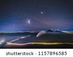 Large Magellanic Cloud and Small Magellanic Cloud on top of Mt.Bromo ,Indonesia