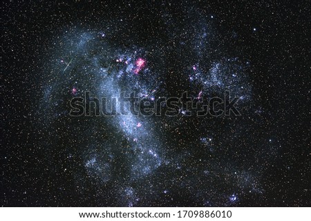 A large magellanic cloud, a southern sky galaxy with a tarantula nebula