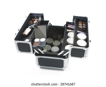 Large makeup case over white
