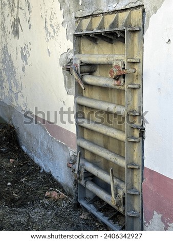 Large metal door of the world war bunker