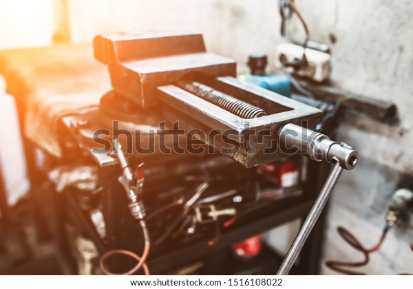 Large Metal Vise Carpentry Workshop On Stock Photo Edit Now