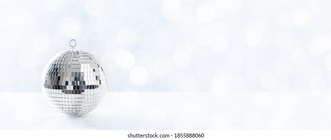 Large mirror shiny disco ball .Background Light Effect Bokeh