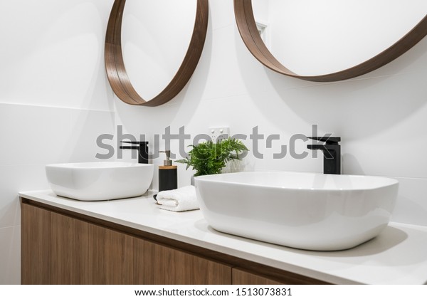 Large Modern Australian Bathroom Interior White Stock Photo (Edit Now)
