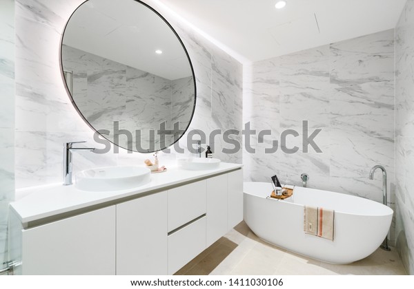 Large Modern Bathroom Interior High End Stock Photo Edit Now
