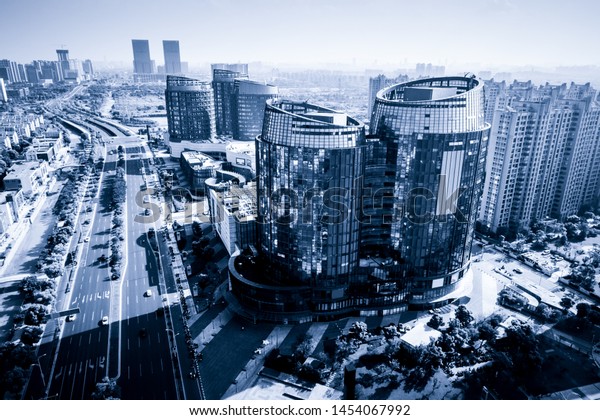 Large modern\
city scenery photography in\
China