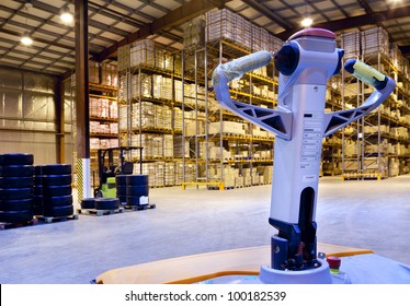 Large Modern Warehouse With Forklifts