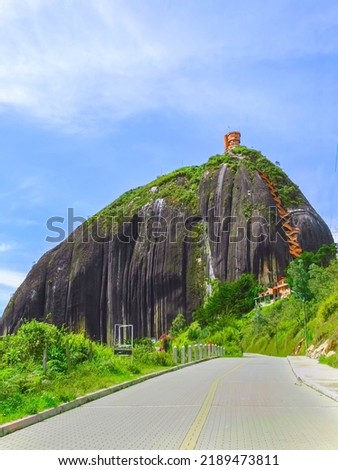 a large monolith 220 meters high located in the municipality of Guatapé, Antioquia - Colombia