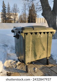 large multicolor trash can for household waste