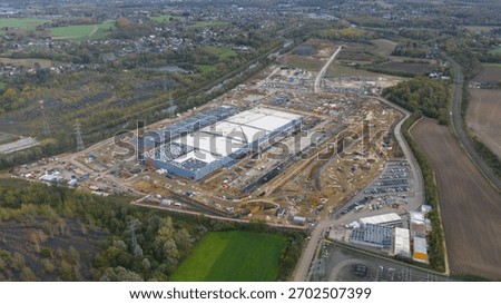 Large new data center construction in Farciennes, Belgium,