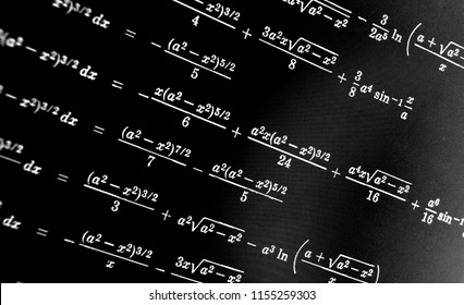 Large Number Mathematical Formulas On Black Stock Photo 1155259303 ...