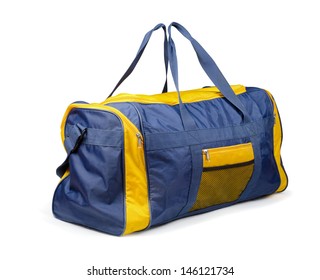 Large Nylon Sports Bag Isolated On White