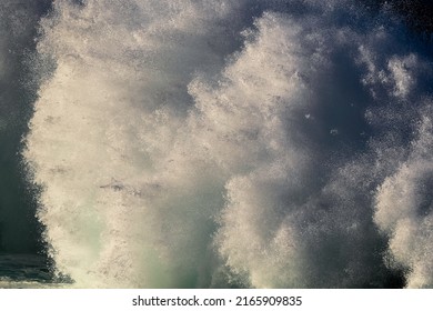 Large Ocean Wave Crashing With Water Spray, Garden Route National Park