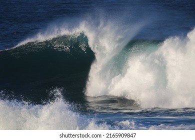 Large Ocean Wave Crashing With Water Spray, Garden Route National Park