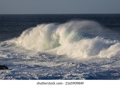 Large Ocean Wave Crashing With Water Spray, Garden Route National Park