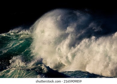 Large Ocean Wave Crashing With Water Spray, Garden Route National Park