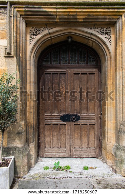 Large Old Heavy Door Set Into Stock Photo (Edit Now) 1718250607