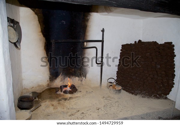 Large Open Fireplace Traditional Old Irish Stock Photo Edit Now