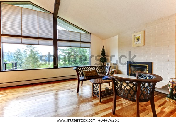 Large Open Living Room Vaulted Ceiling Interiors Stock Image