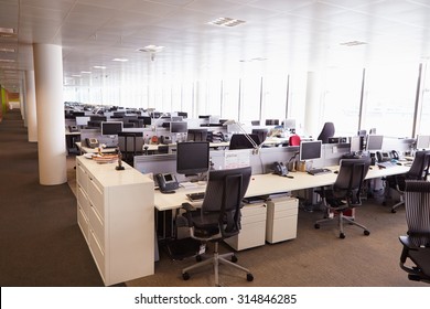 Large Open Plan Office Interior Without People