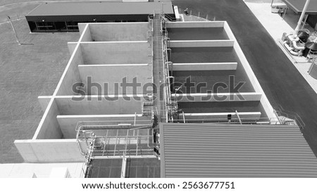 Large Open Rectangular Concrete Tanks at Membrane Bioreactor Wastewater Treatment Plant 