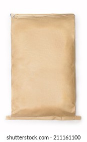 Large Paper Kraft Bag Isolated On White