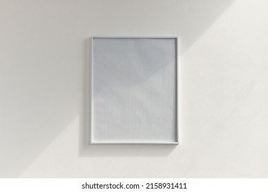 Large Photo Frame On A White Wall Mockup, Changeable Design, Psd