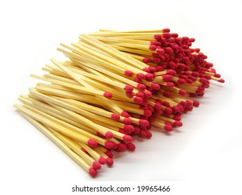A large pile of red-tipped cooks matches