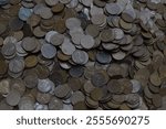 Large pile of used U.S. Lincoln pennies. All are wheat design from 1909-1958. Various dates and condition.