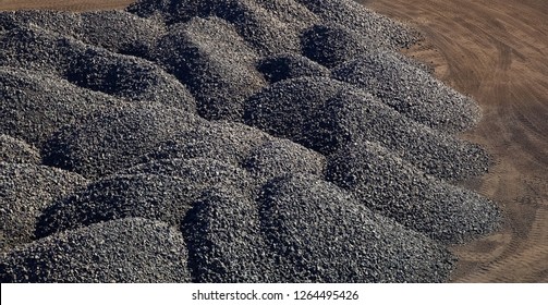 Large piles of processed Manganese rich ore rock Manganese Mining and processing in South Africa