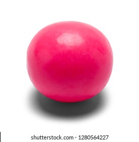 Large Pink Gumball Isolated On White Background.