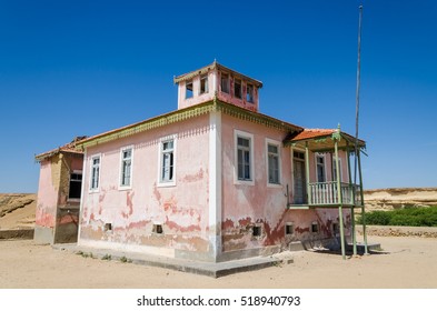 Large Pink Ruined Mansion From Portuguese Colonial Times In Angola