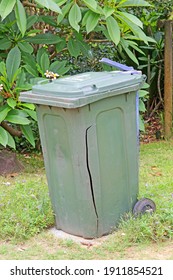 Large Plastic Bin With A Big Crack In It