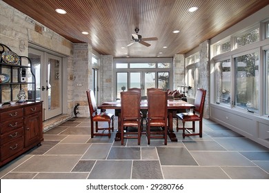 Large Porch With Slate Floor