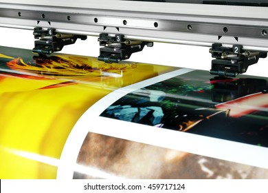 Large printer format inkjet working  - Shutterstock ID 459717124