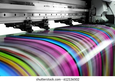 Large printer format inkjet working - Shutterstock ID 612136502