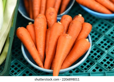 Large Quantity Of Carrots Sold At The Market