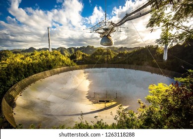 Large Radio Telescope Dish In Arecibo National Observatory