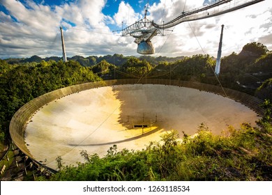 Large Radio Telescope Dish In Arecibo National Observatory